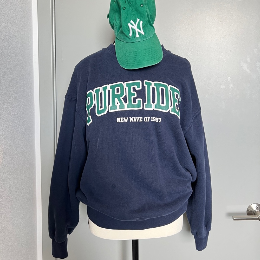 Oversized retro sweatshirt letter logo hoodie